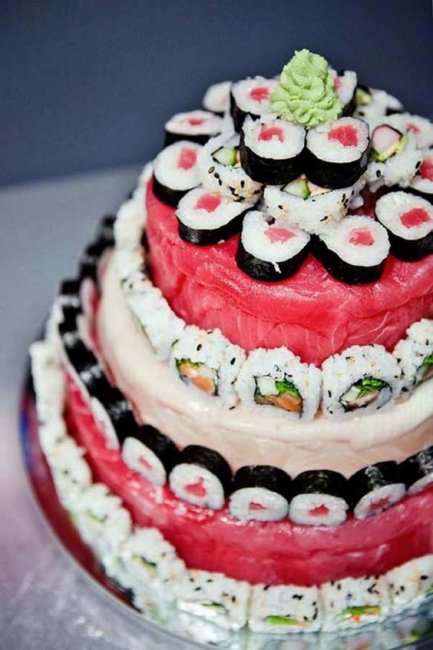 Cвадебный суши-торт