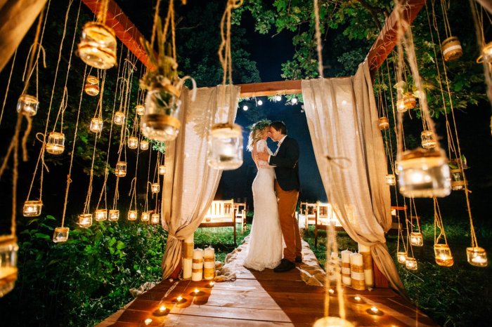 Ночная церемония – интересная идея для свадьбы летом