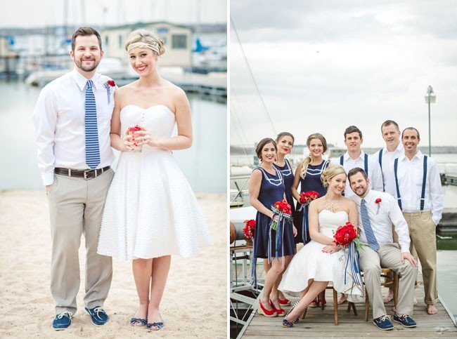 Наряды подружек невесты и друзей жениха для свадьбы в м морском стиле