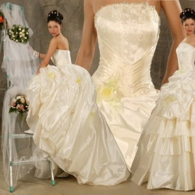 Кремовое свадебное платье